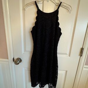 by & by Black Lace Dress. Size 7 EUC
